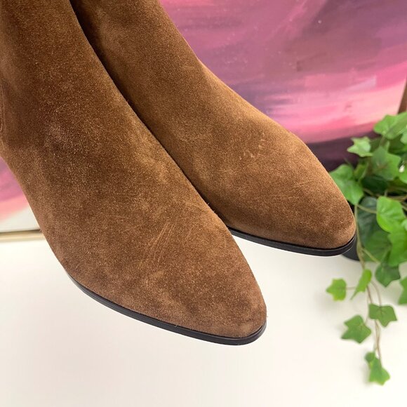 Veronica Beard Alina 50MM Suede Booties in Brown 7.5 - Picture 6 of 16